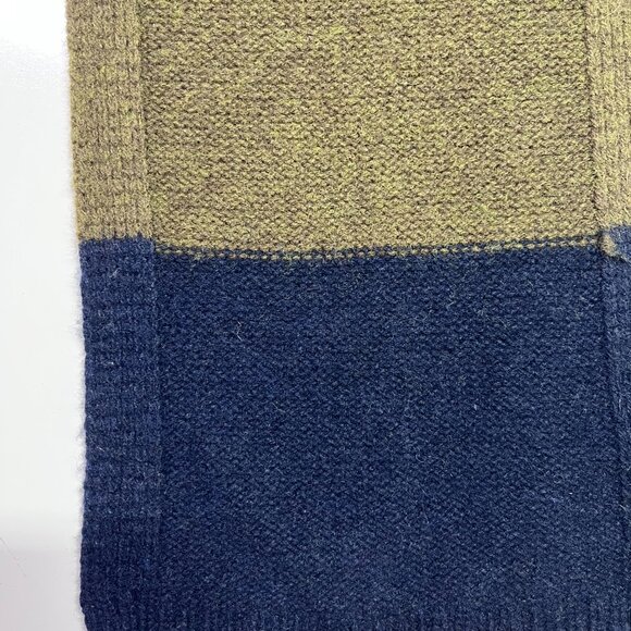 GAP Men's Lambs' Wool Nylon Blend Colorblock Scarf  Grey Green Blue - Picture 6 of 7